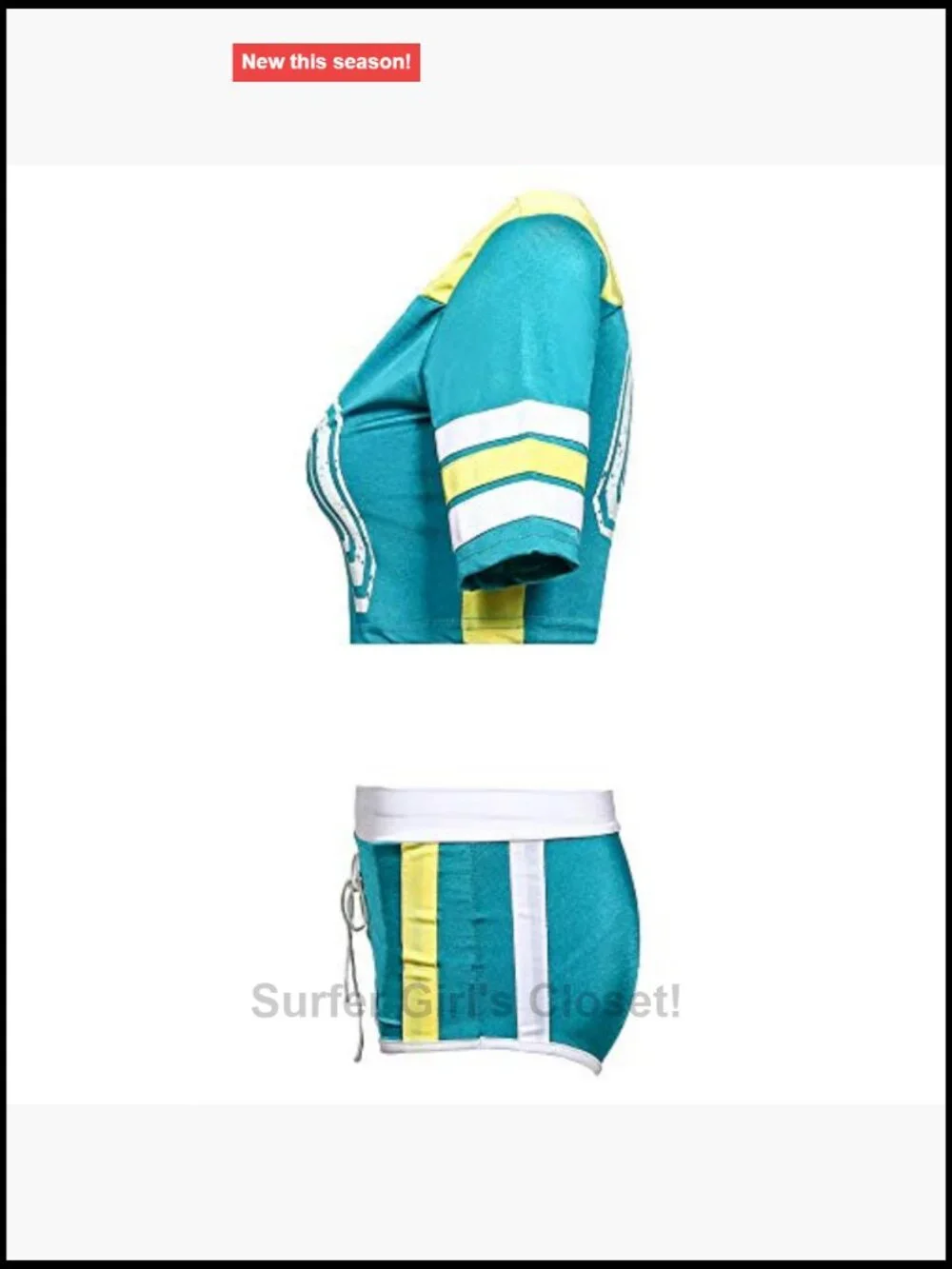 Sexy Cheerleader Costume 2-Piece V-Neck Top & Mini Skort Halloween Football